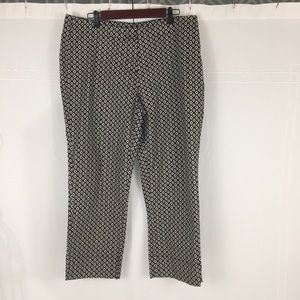 CAbi Black and White Diamond Print Cropped Pants